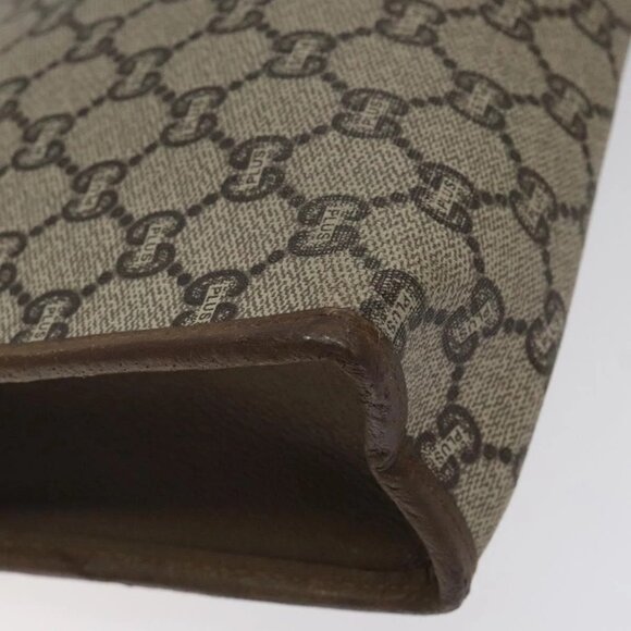 GUCCI GG Plus Supreme Clutch Bag PVC Leather Beige Auth bs25739 - Picture 4 of 16